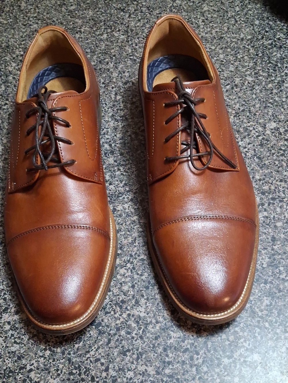 Florshein Rucci Cap Toe Men's Oxford Cognac Leather Dress Shoes Sz 10